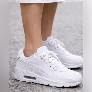Women's Nike Air Max 90 • Classic All White Leather